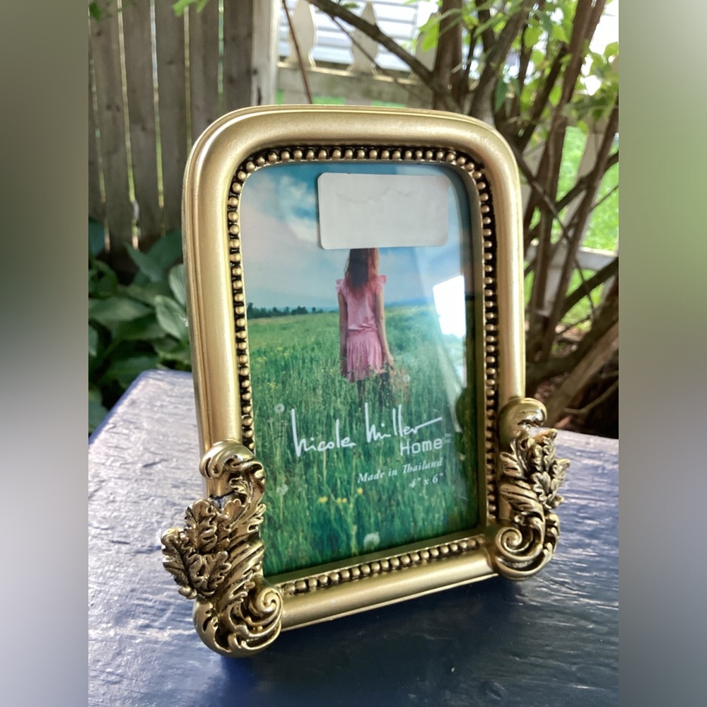 Nicole Miller Golden Picture Frame Fits 4’’ x 6’’ Photo - Picture 3 of 8
